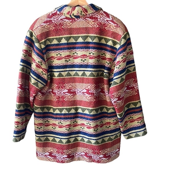 Season Collections Canada Wool Blend Oversized Blazer Jacket. Brocade. Holiday M - Picture 5 of 7